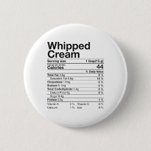 Whipped Cream Nutrition Facts Thanksgiving Gift Le 6 Cm Round Badge