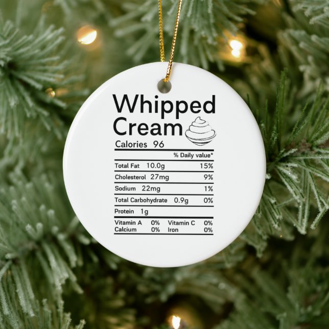 Whipped Cream Nutrition matching Ceramic Ornament (Tree)