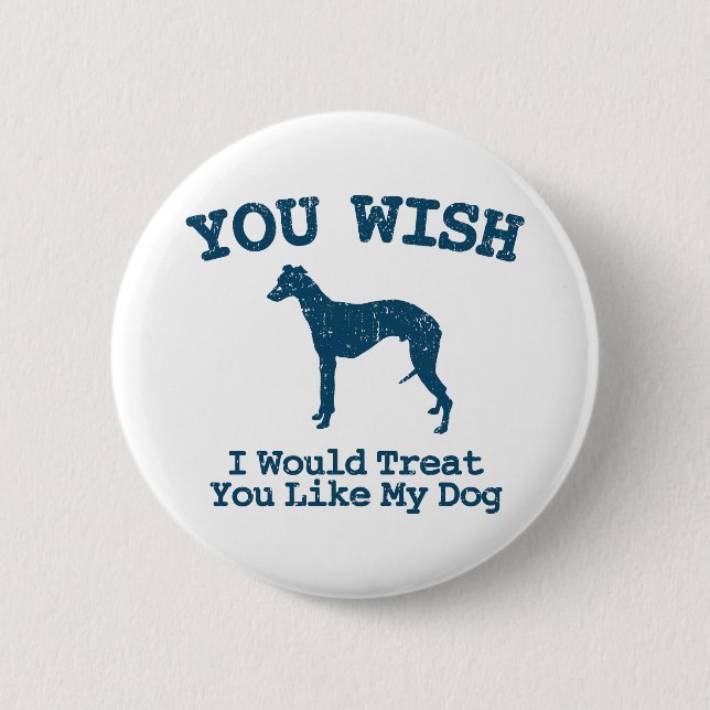 Whippet 6 Cm Round Badge (Front)