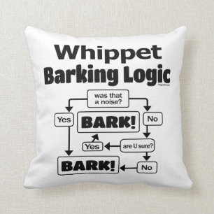 Whippet Barking Logic Cushion