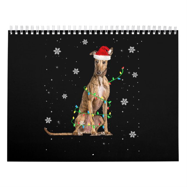 Whippet Christmas Light Cute Santa Whippet Xmas Calendar (Cover)