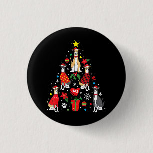 Whippet Christmas Ornament Tree Funny Dog Mum Dad 3 Cm Round Badge