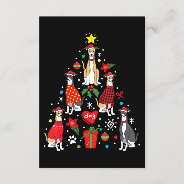 Whippet Christmas Ornament Tree Funny Dog Mum Dad Enclosure Card (Front)