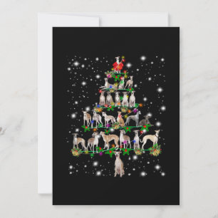 Whippet Christmas Tree Covered By Flashlight Thank You Card
