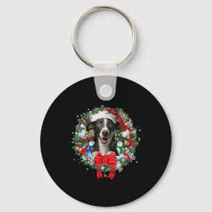 Whippet Christmas Wreath Decoration Xmas Pyjamas 1 Key Ring