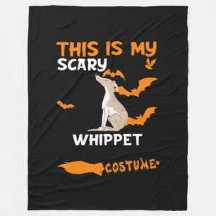 Whippet Costume Halloween Lazy Scary Dog T-Shirt Fleece Blanket