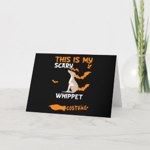Whippet Costume Halloween Lazy Scary Dog T-Shirt Holiday Card