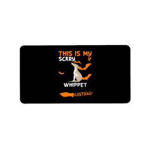 Whippet Costume Halloween Lazy Scary Dog T-Shirt Label