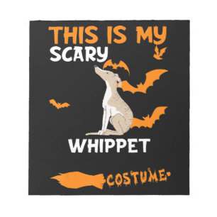 Whippet Costume Halloween Lazy Scary Dog T-Shirt Notepad