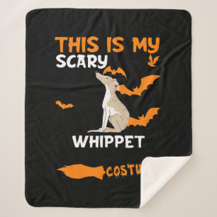 Whippet Costume Halloween Lazy Scary Dog T-Shirt Sherpa Blanket
