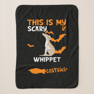 Whippet Costume Halloween Lazy Scary Dog T-Shirt Sherpa Blanket