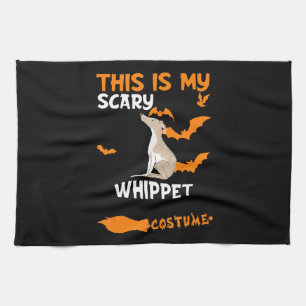 Whippet Costume Halloween Lazy Scary Dog T-Shirt Tea Towel