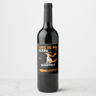 Whippet Costume Halloween Lazy Scary Dog T-Shirt Wine Label