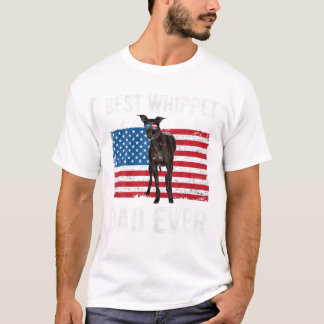 Whippet Dad American Flag T-Shirt