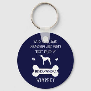 Whippet dog best friend key ring