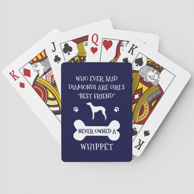 Whippet dog best friend playing cards (Back)