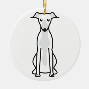 Whippet Dog Cartoon Ceramic Ornament