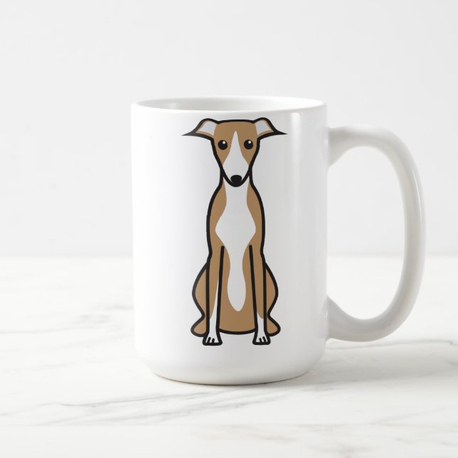 Whippet Dog Cartoon Coffee Mug (Right)