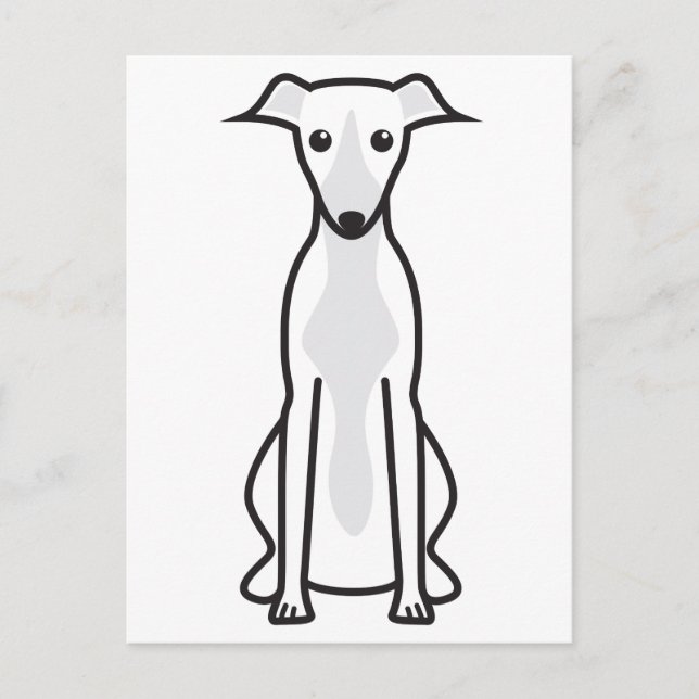 Whippet Dog Cartoon Postcard (Front)