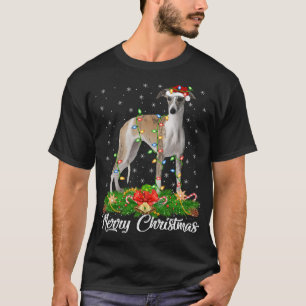 Whippet Dog Lover Matching Santa Hat Whippet Chris T-Shirt