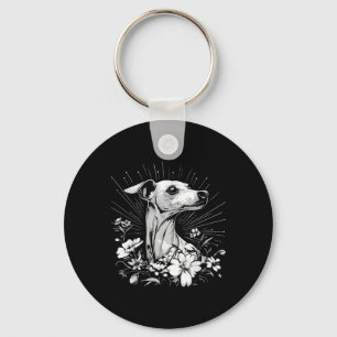 Whippet Dog Lover Retro Style Tattoo Key Ring