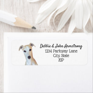Whippet Dog Puppy Breeder Return Address Label