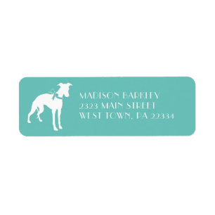 Whippet Dog Puppy Return Address Label