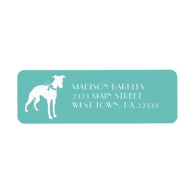 Whippet Dog Puppy Return Address Label (Front)