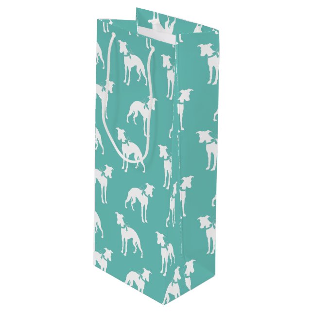 Whippet Dog Puppy Wine Gift Bag (Front Angled)