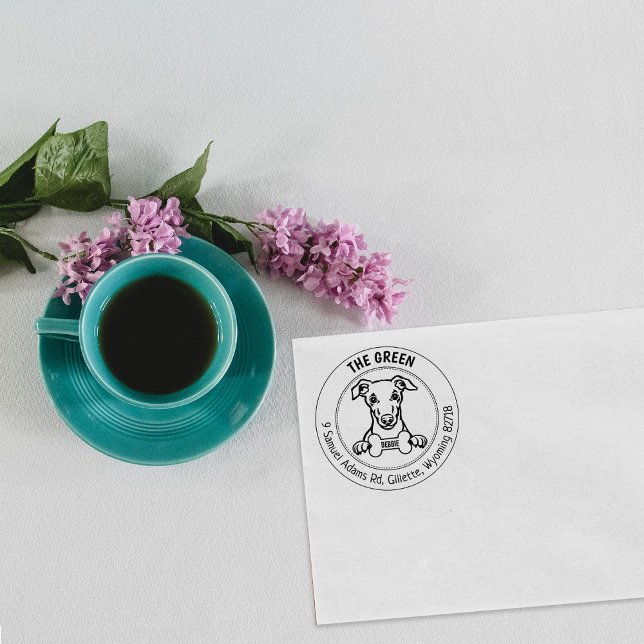 Whippet Dog Return Address Family Rubber Stamp (Creator Uploaded)