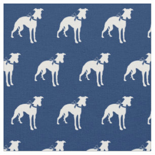 Whippet Dog Silhouette Pet Navy Blue Fabric