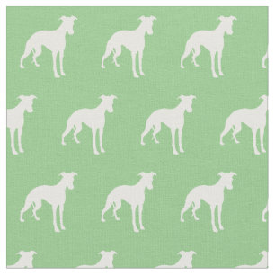 Whippet Dog Silhouette Pet Sage Green Fabric