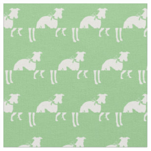 Whippet Dog Silhouette Pet Sage Green Fabric