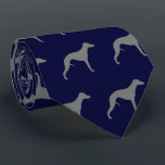Whippet Dog Silhouettes Pattern Blue and Grey Tie<br><div class="desc">This original Whippets pattern blue neck tie makes a great gift for dog dads! Available in a variety of colours, this cool tie makes a statement for anyone who loves Whippets. An awesome gift for the guy who wears a tie for business, or for special events like holiday programs, AKC...</div>