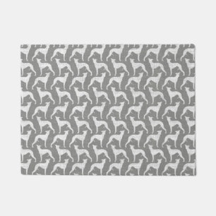 Whippet Dog Silhouettes Pattern Grey Doormat
