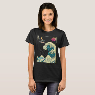 Whippet Dog Surfing on a Kanagawa Wave Japanese  T-Shirt