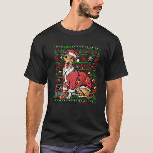 Whippet Dog Xmas Lights Ugly Santa Whippet Christm T-Shirt