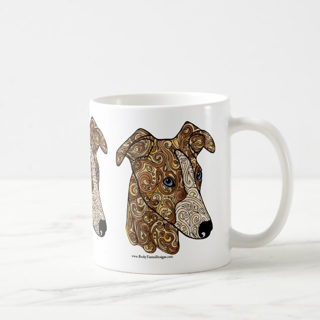 Whippet Doodle Coffee Mug (Right)