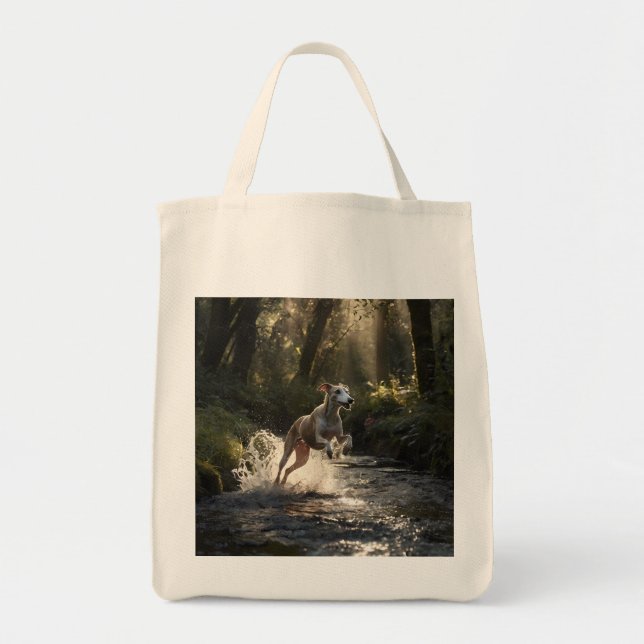 Whippet Elegant Grocery Tote Bag (Front)