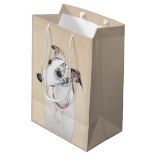 Whippet,English Whippet,Snap,white,brindle,dog,pup Medium Gift Bag