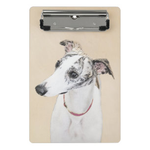 Whippet,English Whippet,Snap,white,brindle,dog,pup Mini Clipboard