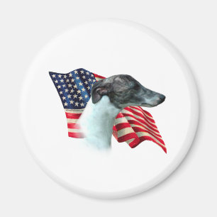 Whippet Flag Magnet