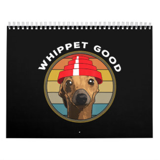 Whippet Good Funny 80s Music Dog Design Calendar