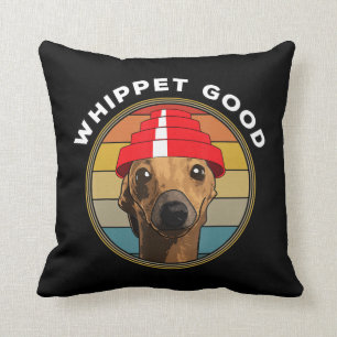 Whippet Good Funny 80s Music Dog Design Cushion