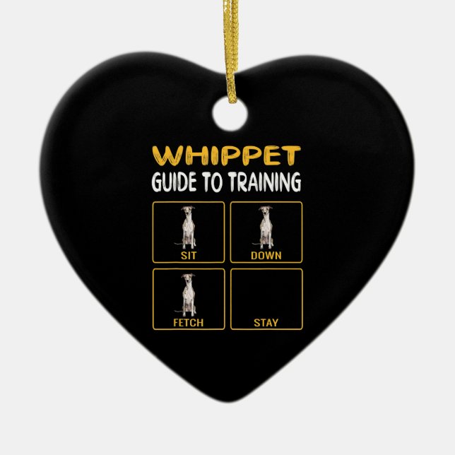 whippet guide to training dog obedience ceramic ornament (Front)