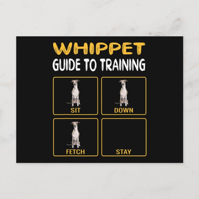 whippet guide to training dog obedience holiday postcard (Front)