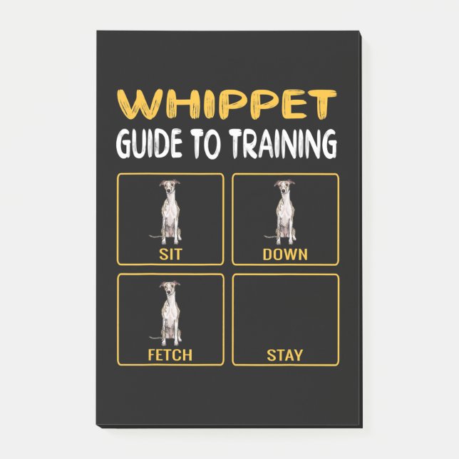 whippet guide to training dog obedience post-it notes (Front)