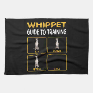 whippet guide to training dog obedience tea towel