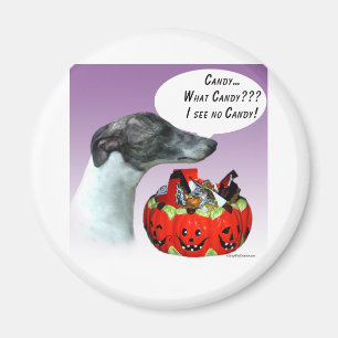 Whippet Halloween Candy Magnet
