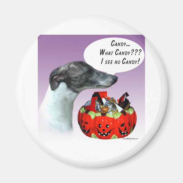 Whippet Halloween Candy Magnet (Front)